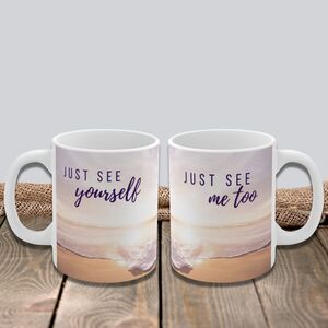 Just See Yourself Beach Sunset Mug Set